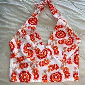 70’s Style Floral Halter Top